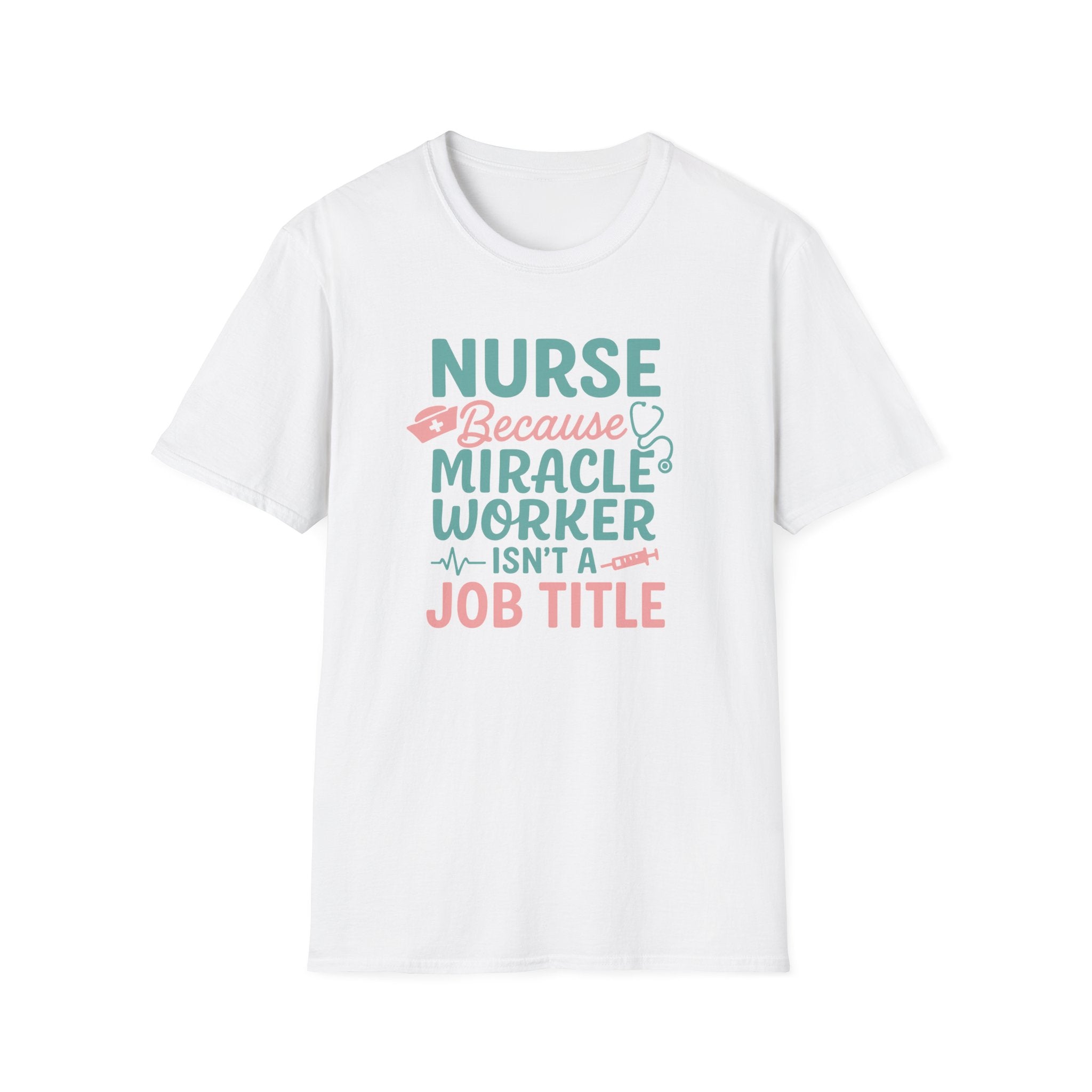 Funny Nurse Christmas T-Shirt - "Nurse Because Miracle Worker Isn't a Job Title" Tee - Secret Santa Gift for Nurse, Medical Xmas Shirt NHS