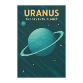 Uranus Retro Planet Poster - Vintage Style Seventh Planet Wall Art Print - Space Decor for Science Lovers, Home Office or Gift