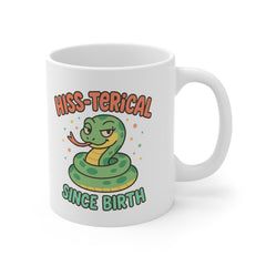 Funny Snake Mug - "Hiss-terical Since Birth" | Cute Snake Lover Christmas Gift, Secret Santa Present, Reptile Coffee Mug for Her or Him