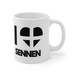 I Love Sennen Mug – Cornwall Flag Heart Mug, Cornish Gift Souvenir