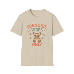 Funny French Bulldog Christmas T-Shirt - "Frenchie Vibes Only" Xmas Dog Lover Tee - Secret Santa Gift for Frenchie Owners