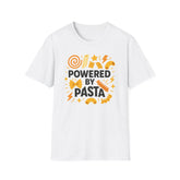 Powered by Pasta T-Shirt Funny Foodie Tee, Pasta Lover Gift, Italian Food Shirt, Secret Santa Idea, Quirky Christmas Gift for Him or Her