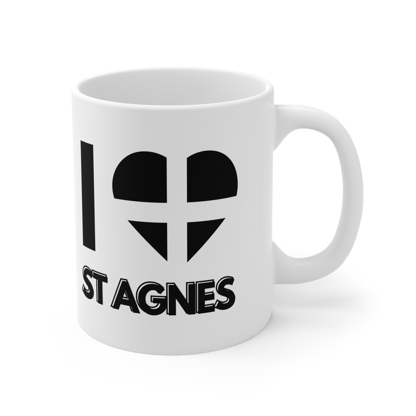 I Love St Agnes Mug – Cornwall Flag Heart Mug, Cornish Gift Souvenir