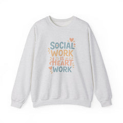 Funny Social Work Christmas Jumper - "Social Work is Heart Work" Sweatshirt - Secret Santa Gift for Social Worker or Carer, Support Top