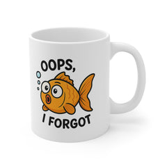 Funny Goldfish Mug - Oops I Forgot Cartoon Fish Coffee Cup | Cute Christmas Gift, Secret Santa Present, Stocking Filler for Pet Lovers