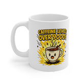 Caffeine Level: Over 9000 Mug - Funny Anime Coffee Cup for Otaku and Gamers - Bold Kawaii Design Gift for Coffee Addicts & Nerds