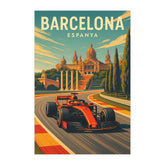 Barcelona Grand Prix Poster - Vintage Style Formula 1 Art Print | Retro F1 Racing Wall Decor, Motorsport Gift, Spanish GP Circuit