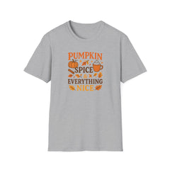 Pumpkin Spice T-Shirt Funny Fall Halloween Shirt for Women Men, Cosy Autumn Pumpkin Spice & Everything Nice Tee Gift, Fall Shirt Latte Lover