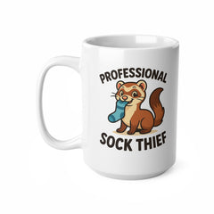 Funny Ferret Mug - "Professional Sock Thief" Cute Ferret Christmas Gift, Secret Santa Present, Animal Lover Coffee Cup, Ferret Owner Gift