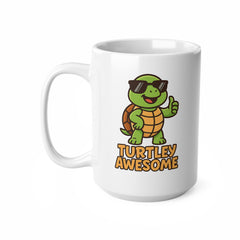 Cute "Turtley Awesome" Mug - Funny Cartoon Tortoise Coffee Cup | Cool Gift for Turtle Lovers, Animal Lovers, Christmas Secret Santa Ideas