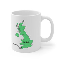 Funny Cornwall Map Mug – “Up North” UK Joke Gift for Cornish Lovers