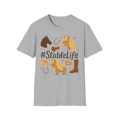 StableLife Horse Christmas T-Shirt - Funny Equestrian Tee for Pony Lovers, Rustic Horse Riding Shirt, Secret Santa Gift for Stable Life Fans
