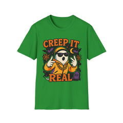 Funny Halloween Ghost T-Shirt - "Creep It Real" Gangsta Ghost Tee - Cute Spooky Season Shirt - Halloween Rap Shirt - Autumn Vibes Tee Ali G