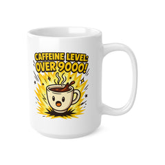 Caffeine Level: Over 9000 Mug - Funny Anime Coffee Cup for Otaku and Gamers - Bold Kawaii Design Gift for Coffee Addicts & Nerds