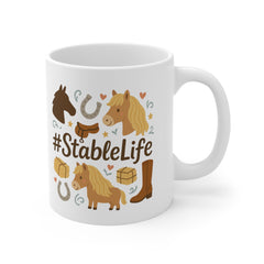 StableLife Horse Mug - Funny Equestrian Christmas Gift, Pony Lover Coffee Cup, Rustic Horse Riding Mug for Secret Santa, Stable Life Present
