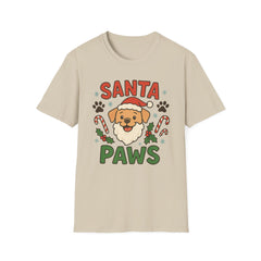 Santa Paws Christmas Dog Lover T-Shirt - Cute Funny Xmas Tee with Santa Dog Design, Perfect Secret Santa Gift for Pet Owners, Labrador Party