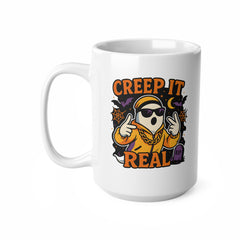 Creep It Real Funny Halloween Mug - Ali G Ghost Coffee Cup - Spooky Season Gift for Him or Her - Rapper Ghost Mug - Halloween Vibes