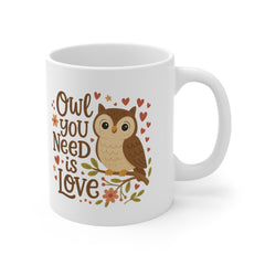 Cute Owl Christmas Mug - "Owl You Need is Love" Coffee Cup | Funny Secret Santa Gift, Animal Lover Present, Bird & Owl Christmas Gift