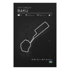 Baku City Circuit Poster – Formula 1 Track Wall Art Print