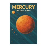 Mercury Planet Vintage Space Poster | Retro Solar System Wall Art Print | Mid-Century Style Astronomy Decor | Celestial Science Gift