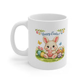 Happy Easter Bunny Mug – Cute Easter Bunny Coffee Mug – Easter Gift Mug with Easter Eggs