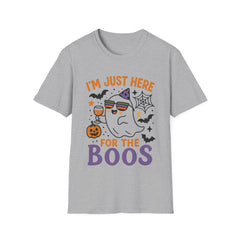 Funny Halloween T-Shirt - Im Just Here for the Boos Ghost Tee - Cute Spooky Shirt for Her, Him, Friends - Boo Party Costume Top
