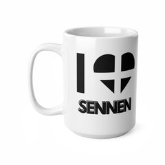 I Love Sennen Mug – Cornwall Flag Heart Mug, Cornish Gift Souvenir