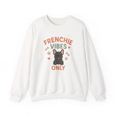 Funny Grey French Bulldog Christmas Sweatshirt - "Frenchie Vibes Only" Xmas Jumper - Secret Santa Gift for Dog Lovers
