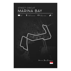Marina Bay Street Circuit Poster – Formula 1 Track Wall Art Print