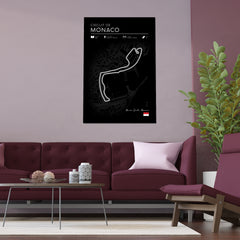Monaco Circuit Poster – Formula 1 Track Wall Art Print