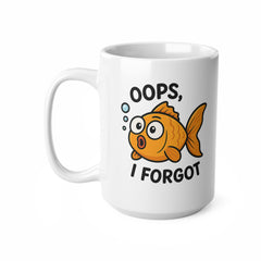 Funny Goldfish Mug - Oops I Forgot Cartoon Fish Coffee Cup | Cute Christmas Gift, Secret Santa Present, Stocking Filler for Pet Lovers