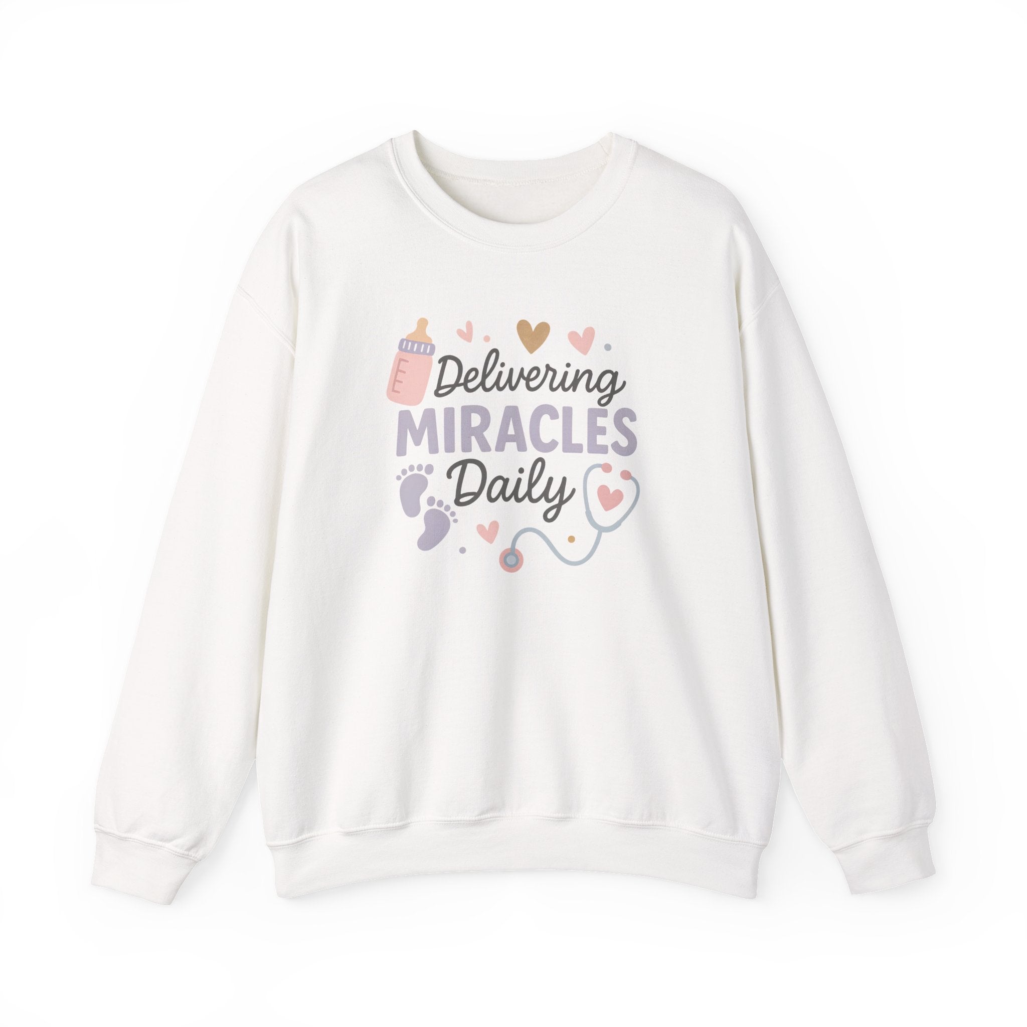 Funny Midwife Christmas Jumper - "Delivering Miracles Daily" Sweatshirt, Midwife Gift, Secret Santa Present, Christmas Sweater NHS Worker