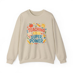 Teaching is My Superpower Christmas Jumper - Funny Teacher Sweatshirt, Teacher Christmas Gift, Secret Santa Gift for Teachers, Proud Kid