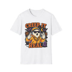 Funny Halloween Ghost T-Shirt - "Creep It Real" Gangsta Ghost Tee - Cute Spooky Season Shirt - Halloween Rap Shirt - Autumn Vibes Tee Ali G