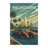 Melbourne Grand Prix Poster - Vintage Style Formula 1 Art Print | Retro F1 Racing Wall Art, Motorsport Gift, Australian GP Decor