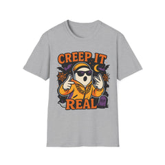 Funny Halloween Ghost T-Shirt - "Creep It Real" Gangsta Ghost Tee - Cute Spooky Season Shirt - Halloween Rap Shirt - Autumn Vibes Tee Ali G