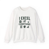 Funny Accountant Christmas Sweatshirt - "I Excel at Everything" Jumper | Secret Santa Gift for Accountants & Office Humour Party Present
