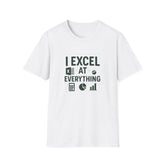 Funny Accountant Christmas T-Shirt - "I Excel at Everything" Excel Tee | Secret Santa Gift for Accountants & Office Humour Party Present Top