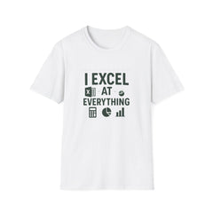 Funny Accountant Christmas T-Shirt - "I Excel at Everything" Excel Tee | Secret Santa Gift for Accountants & Office Humour Party Present Top