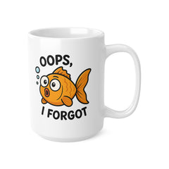 Funny Goldfish Mug - Oops I Forgot Cartoon Fish Coffee Cup | Cute Christmas Gift, Secret Santa Present, Stocking Filler for Pet Lovers