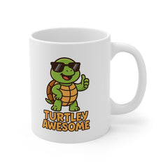 Cute "Turtley Awesome" Mug - Funny Cartoon Tortoise Coffee Cup | Cool Gift for Turtle Lovers, Animal Lovers, Christmas Secret Santa Ideas