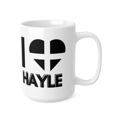 I Love Hayle Mug – Cornwall Flag Heart Mug, Cornish Gift Souvenir