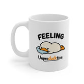 Feeling Unproducktive Funny Duck Mug – Cute Lazy Duck Coffee Cup – Humorous Gift for Coworkers, Students & Work From Home Days