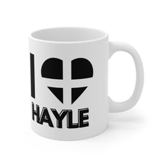 I Love Hayle Mug – Cornwall Flag Heart Mug, Cornish Gift Souvenir