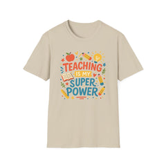 Teaching is My Superpower Christmas T-Shirt - Funny Teacher Shirt, Teacher Christmas Gift, Secret Santa Present for Teachers, Staff Party