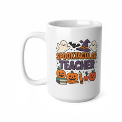 Spooktacular Teacher Halloween Mug - Funny Cute Ghost Pumpkin Witch Coffee Cup - Halloween Gift for Teachers, School Staff, Classroom