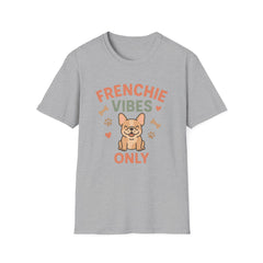 Funny French Bulldog Christmas T-Shirt - "Frenchie Vibes Only" Xmas Dog Lover Tee - Secret Santa Gift for Frenchie Owners