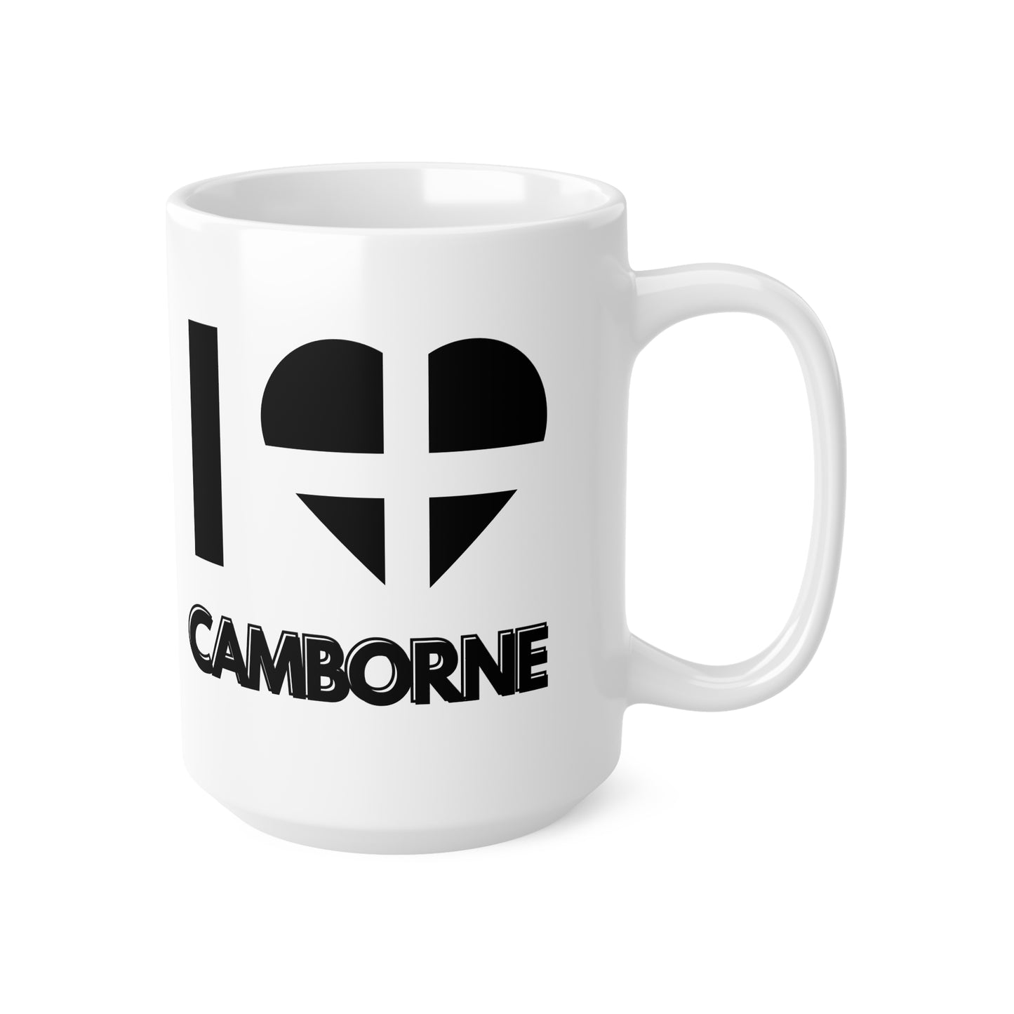 I Love Camborne Mug – Cornwall Flag Heart Mug, Cornish Gift Souvenir