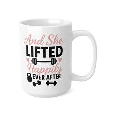 Funny Gym Mug for Women - And She Lifted Happily Ever After - Fitness Coffee Cup - Christmas Gift for Gym Lovers, Secret Santa Gift for Her