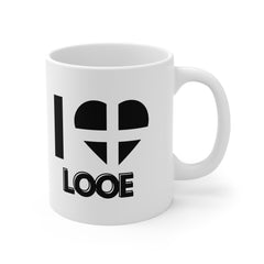 I Love Looe Mug – Cornwall Flag Heart Mug, Cornish Gift Souvenir